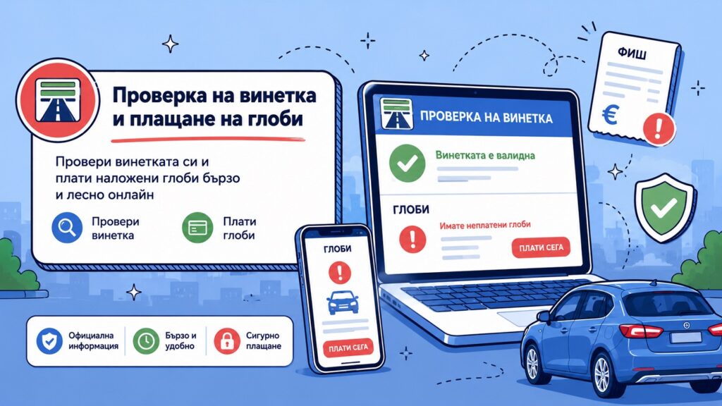 проверка на винетка и плащане на глоби